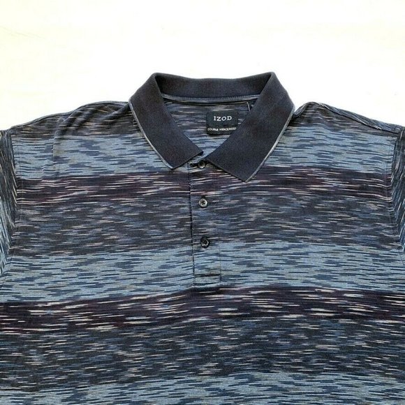 IZOD Polo Shirt Mens Large L Double Mercerized Short Sleeve Cotton Heather - Picture 4 of 11
